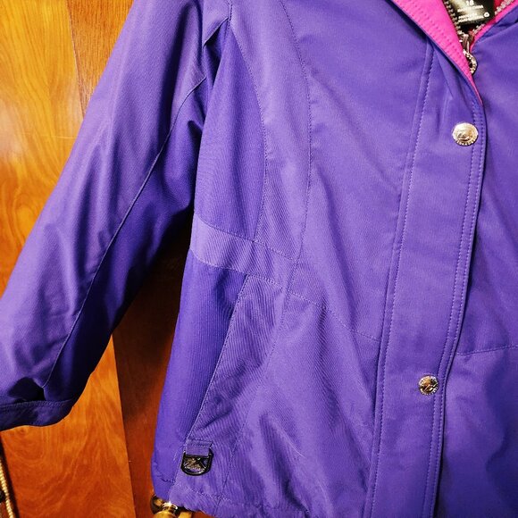 Girls Size 18 ZeroXposur Purple/Pink Removable Lining Zip Up Hooded Puffer Coat - Picture 7 of 12